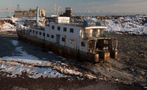 An Abandoned Ship Rusts In the Mud on Dying Lake Urmia!
